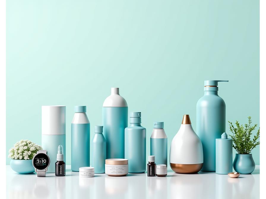 Curated wellness products including supplements and health gadgets